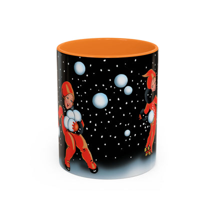 A Festive Snowball Toss Colorful Mugs (11oz, 15oz)