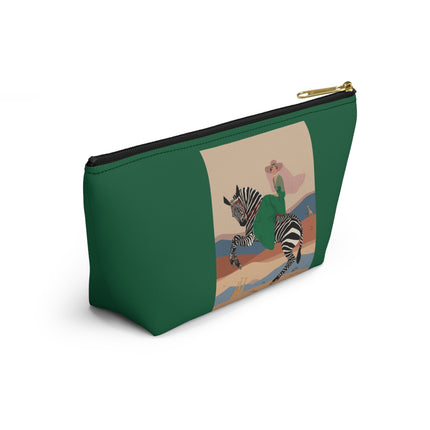 Zebra Rider Cosmetic Bag – Safari Chic & Art Deco Elegance