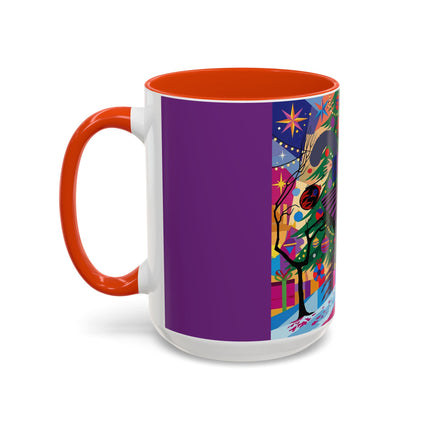 🎄✨ Christmas Among The Twinkling Trees Colorful Mug – Art Deco Holiday Fantasy