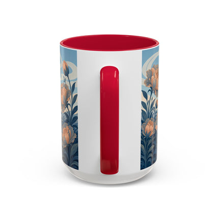 ☔🌸 The Grand Floral Journey Colorful Mug – Art Deco Travel Elegance