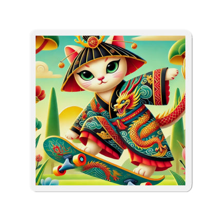Dragon Dance on Wheels Die-Cut Magnets (5 Sizes)