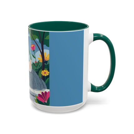 The Lady Of The Secret Garden Colorful Mugs – Art Deco Botanical Elegance