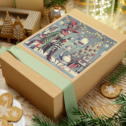 Whimsical Christmas Tea Party Kiss-Cut Stickers (4 Sizes)