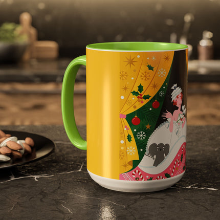 💌🎄 The Christmas Letter Of Holly House Colorful Mug – Whimsical Art Deco Holiday Charm