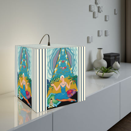 Art Deco Christmas Enchantment Light Cube Lamp
