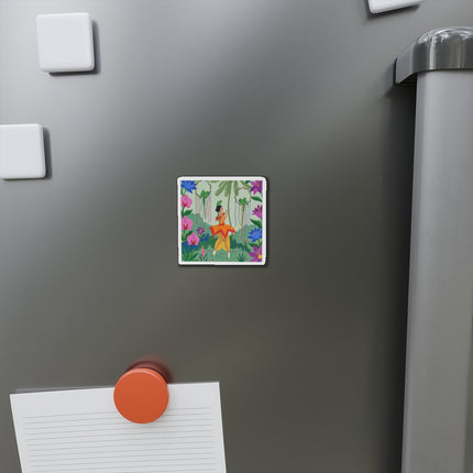 🦜🌺 The Parrot Dancer Die-Cut Magnets – Art Deco Tropical Whimsy
