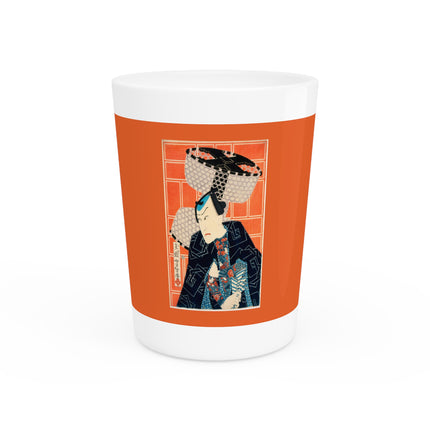 The Actor Kawarasaki Gonjūrō for a Fire Troupe by Tsukioka Yoshitoshi Ceramic Shot Glass