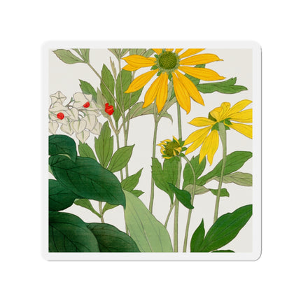 Clerodendrum & Rudbeckia Flower by Tanigami Kônan Die-Cut Magnets (5 Sizes)