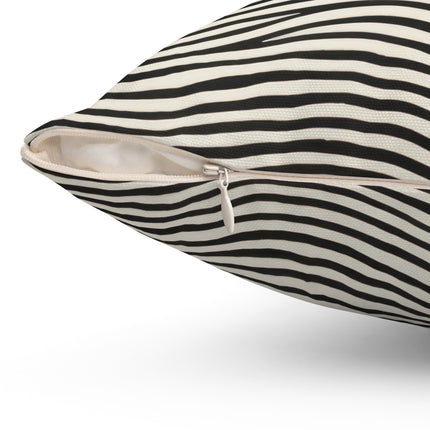 Wave Pattern on White Spun Polyester Square Pillow
