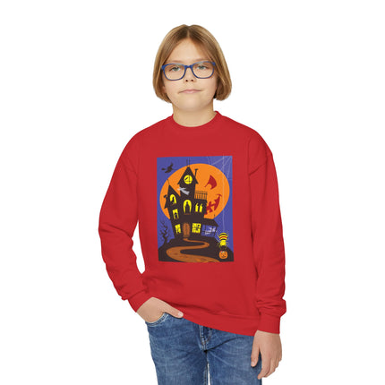 Halloween Night at the Haunted House Youth Crewneck Sweatshirt