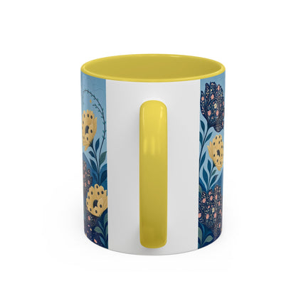 🌼🦋 The Enchanted Butterfly Garden Promenade Colorful Mug – Art Deco Floral Whimsy
