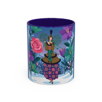 🌹❄️ The Holly Rose Of Winter Colorful Mug – Art Deco Christmas Garden