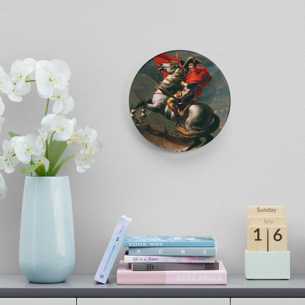 Napoleon Crossing the Alps by Jacques-Louis David Acrylic Wall Clock, Round and Square