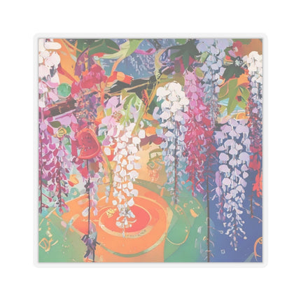 Golden Wisteria Elegance Kiss-Cut Stickers (4 Sizes)