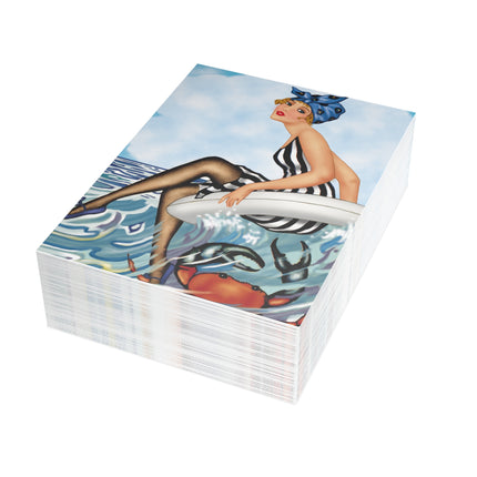 Playful Waves and Fashion Follies Postcard Bundles (envelopes included)