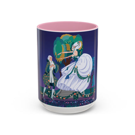 Moonlit Garden Waltz Colorful Mug (11oz, 15oz) – Rococo Romance, Garden Elegance & Enchanted Dance