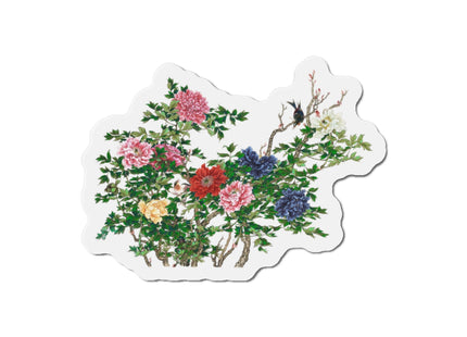 Peonies and Birds by Okamoto Shuki Die-Cut Magnets (5 Sizes)