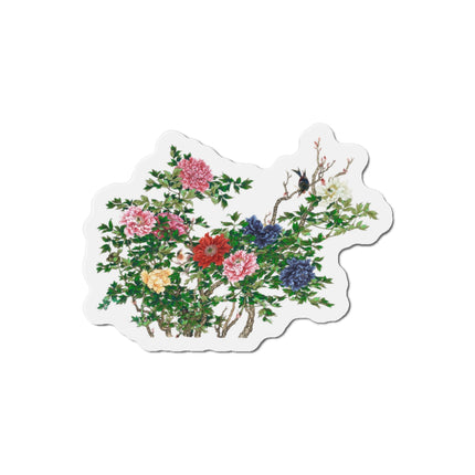 Peonies and Birds by Okamoto Shuki Die-Cut Magnets (5 Sizes)