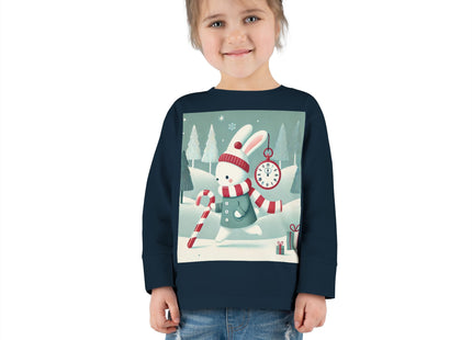 Candy Cane Timekeeper Bunny Toddler Long Sleeve Tee
