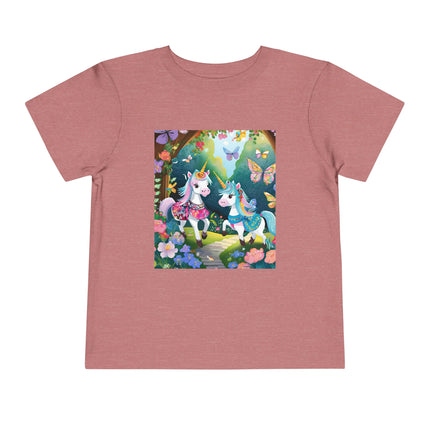 Baby Unicorns and Fluttering Butterflies Toddler Short Sleeve Tee