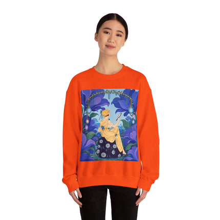 🪞🌺 The Enchanted Garden Mirror Crewneck Sweatshirt – Art Deco Fashion Whimsy