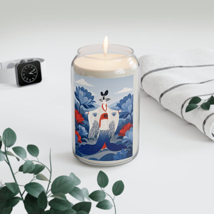 🌸🎎 The Lady Of The Imperial Blue Garden Scented Soy Candle – Art Deco Japanese Floral Elegance