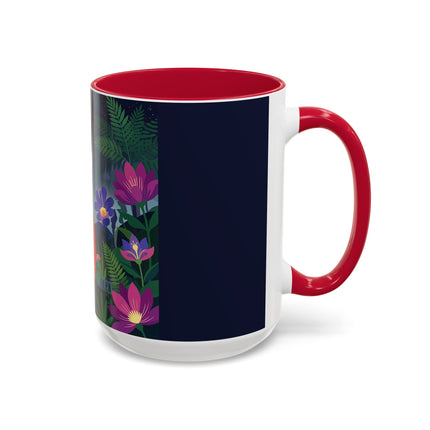 Moonlight Waltz Among The Blossoms Colorful Mugs – Art Deco Floral Enchantment