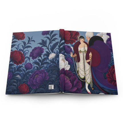 🌺💜 The Two Women In The Grand Flower Garden Hardcover Journal – Art Deco Fashion Fantasy