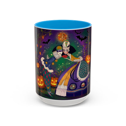 🎭🎃 The Masquerade Beneath The Pumpkin Lantern Colorful Mug – Theatrical Halloween Charm