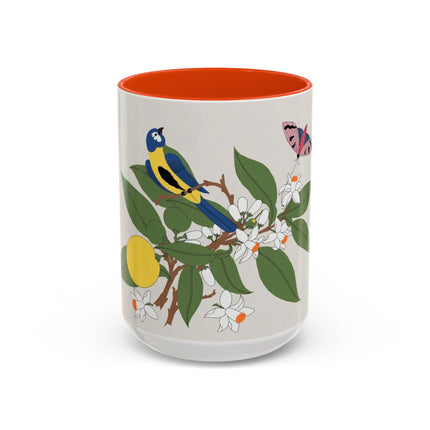 Blue Tit & Butterfly Colorful Mugs – Spring Harmony & Delicate Beauty