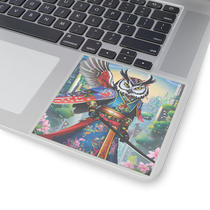 Cyberpunk Samurai Owl Kiss-Cut Stickers (4 Sizes)