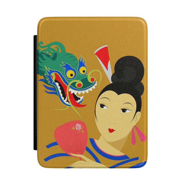 Dragon Fan Kindle Case – Bold Chinese Fantasy & Elegant Strength