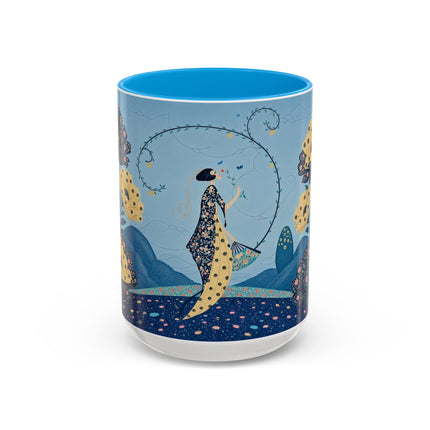 🌼🦋 The Enchanted Butterfly Garden Promenade Colorful Mug – Art Deco Floral Whimsy