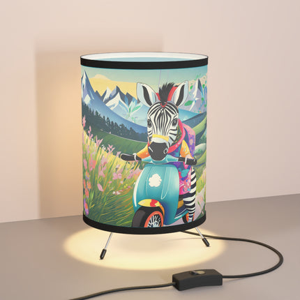 Stripes on Wheels Tripod Lamp