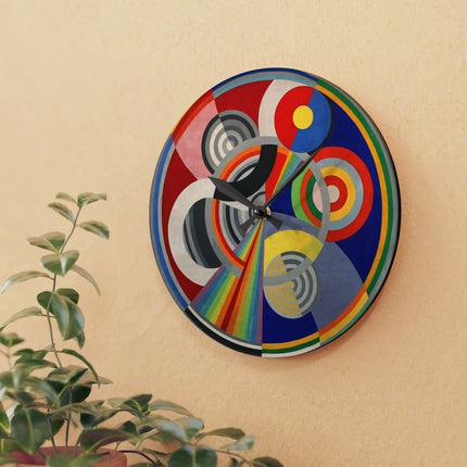 Rythme No. 1 by Robert Delaunay Acrylic Wall Clock, Round and Square
