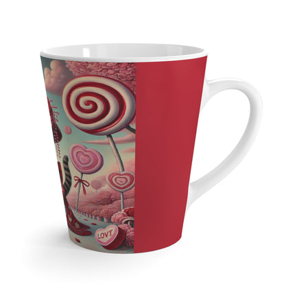 Whimsical Geisha Kitten in a Valentine Garden Latte Mug