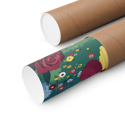 🌺👑 The Lady Of The Grand Flower Garden Matte Vertical Poster – Art Deco Floral Elegance