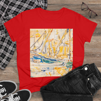 Saint-Tropez by Paul Signac Women's Midweight Cotton Tee