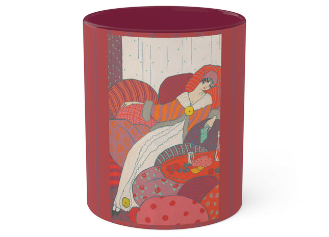 Les Coussins by Georges Lepape Colorful Mugs, 11oz