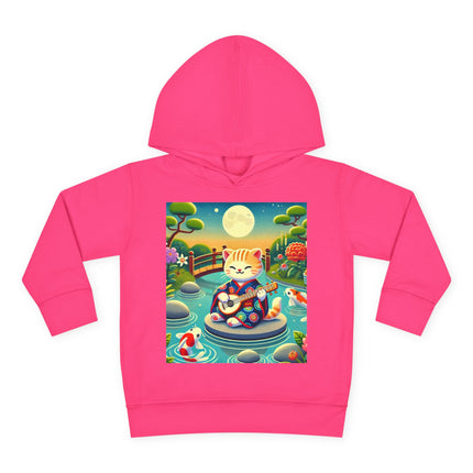 Melodic Kitten by the Koi Pond Toddler Pullover Fleece Hoodie