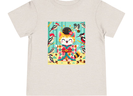 Geisha Kitten in the Woodpecker Grove Toddler Short Sleeve Tee