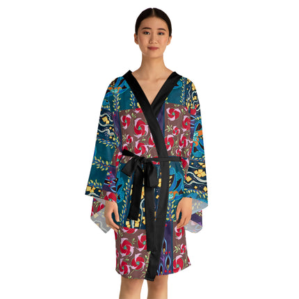 Floral Pattern by Emile-Alain Séguy Long Sleeve Kimono Robe (AOP)