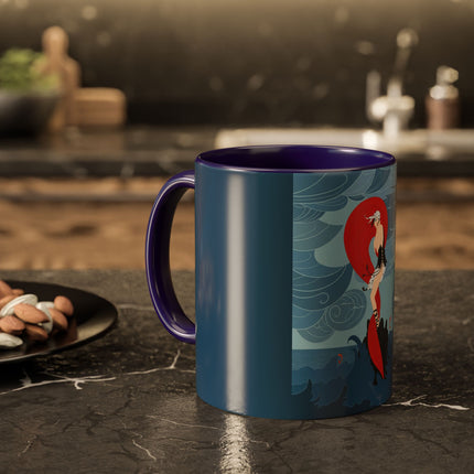 Siren of the Waves Colorful Mugs – Dramatic Sea Power & Bold Elegance