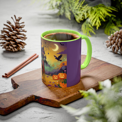 🌙🎃 The Scarecrow Of Haunted Hollow Colorful Mug – Whimsical Halloween Mystery
