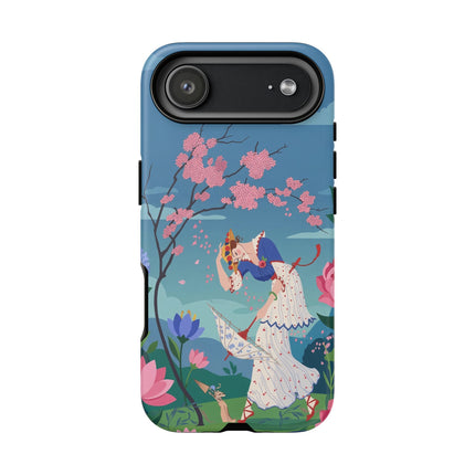 🌸☂️ The Lady Of The Falling Blossoms Phone Case – Art Deco Garden Whimsy