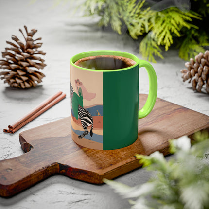 Zebra Rider Colorful Mugs – Safari Chic & Art Deco Adventure