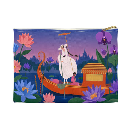 🪷🛶 The Lady Of The Lotus Lake Accessory Pouch – Art Deco Garden Voyage
