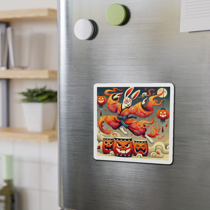 Jack-O’-Lantern Drums & The Kabuki Rabbit Die-Cut Magnets (4 Sizes)