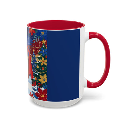 🎭❄️ The Christmas Masquerade Lady Colorful Mug – Art Deco Holiday Fantasy