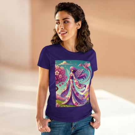 Petals in the Wind: The Kimono Fairy and the Sky Dragon Cotton Tee